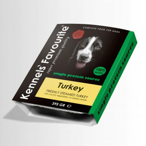 Kennels' Favourite Superpremium food for dogs with turkey 395g- suņu konservi ar tītara gaļu, cena ir norādīta par 1gab.